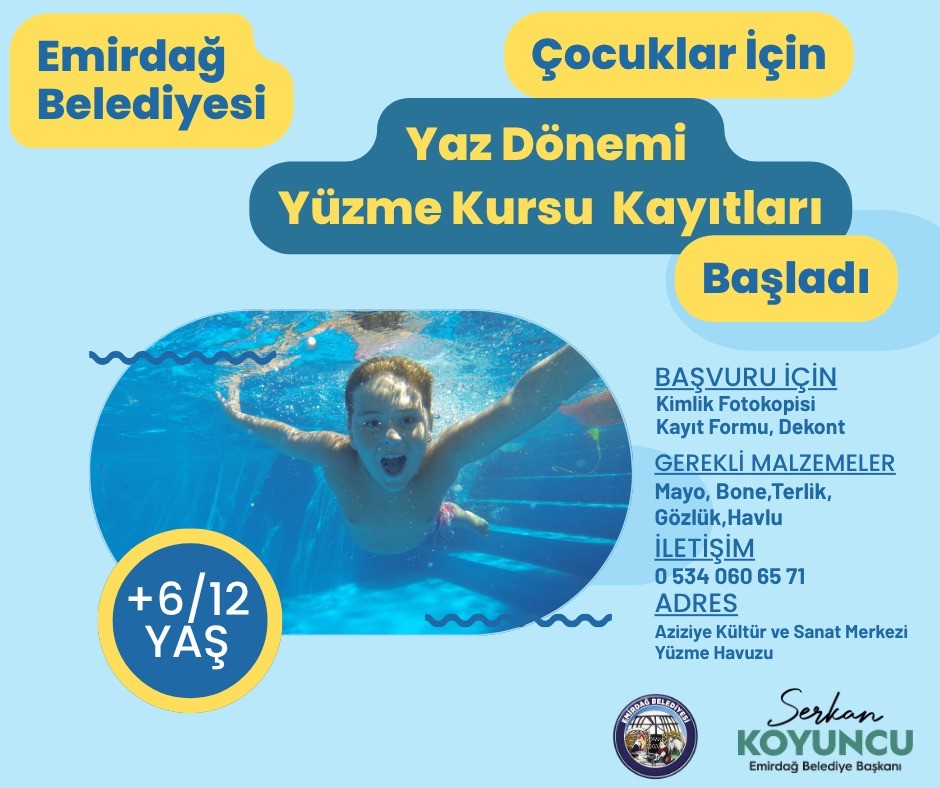 Thumbnail Emirdağ Belediyesi’nden Çocuklara Yaz Dönemi Yüzme Kursu