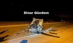 Dinar Dikici Köyü mevkiinde bir otomobil takla attı 