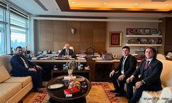 BAŞKAN KAYNAK'DAN ANAYASA MAHKEMESİ ÜYESİ YILMAZ AKÇİL'E ZİYARET.