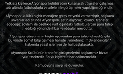 "Afyonspor kulübü hiçbir menajere görev ve yetki vermemiştir"