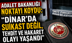 Adalet Bakanlığı Noktayı Koydu: “Dinar’da Suikast Değil, Tehdit ve Hakaret Olayı Yaşandı”