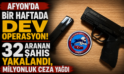 Afyon’da Bir Haftada Dev Operasyon! 32 Aranan Şahıs Yakalandı, Milyonluk Ceza Yağdı