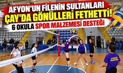 AFYON'UN FİLENİN SULTANLARI ÇAY'DA GÖNÜLLERİ FETHETTİ! 6 OKULA SPOR MALZEMESİ DESTEĞİ