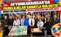 AFYONKARAHİSAR'DA FARKLILIKLAR SANATLA BULUŞTU! HERKES BİR PARÇA BOYADI, ORTAYA MUHTEŞEM BİR ESER ÇIKTI!