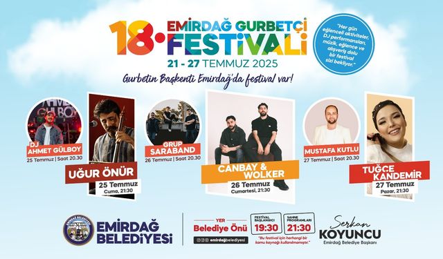 Gurbetin Başkenti Emirdağ, 18. Gurbetçi Festivali ile Coşacak