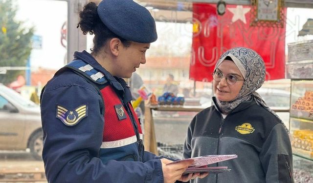 Jandarma ekipleri kadına yönelik şiddetin önlenmesi çalışmalarını sürdürüyor.!