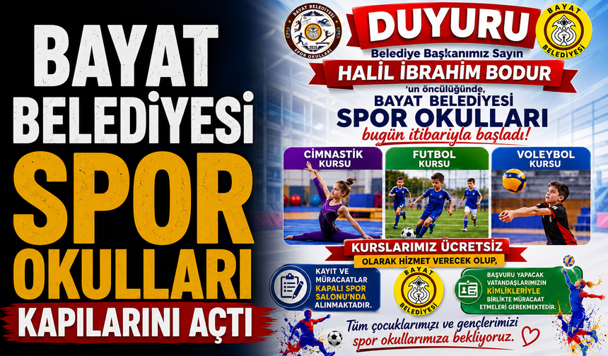 Bayat Belediyesi Spor Okulları Kapılarını Açtı