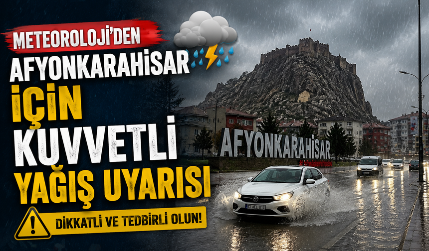 Meteoroloji’den Afyonkarahisar İçin Kuvvetli Yağış Uyarısı