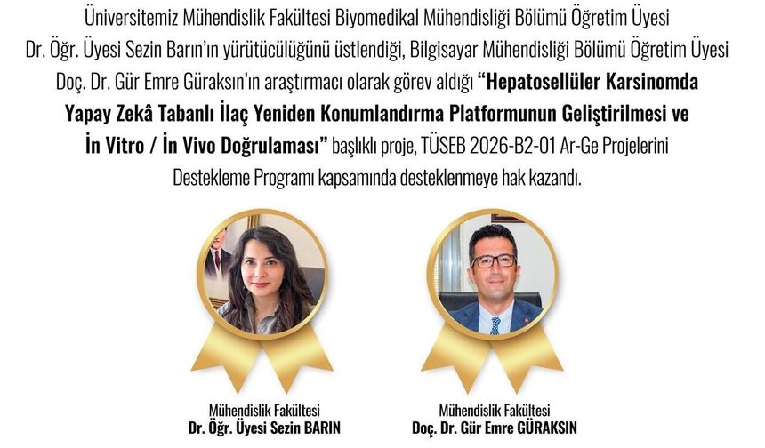 Dr. Öğr. Üyesi Sezin Barın’ın TÜSEB B2 Projesi Desteklenmeye Hak Kazandı