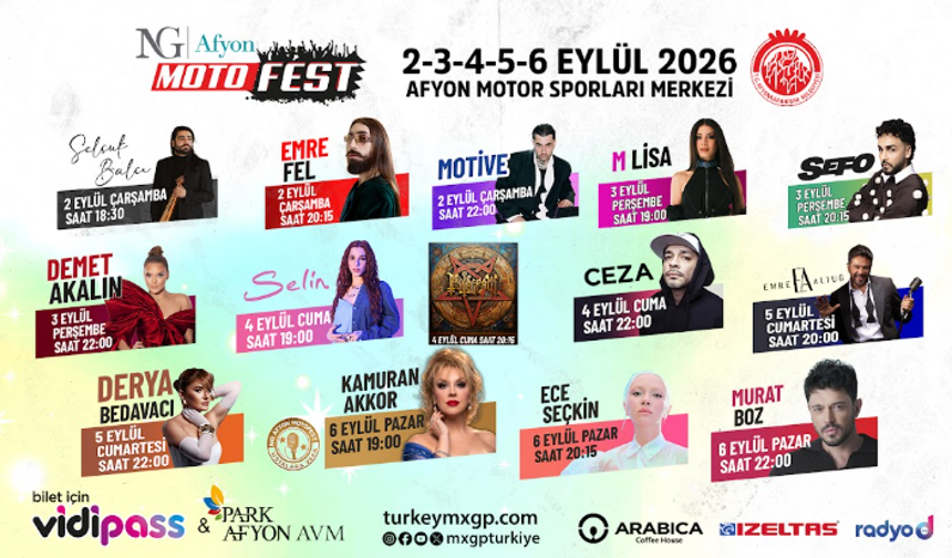 14 konser ve 50’ye yakın etkinlikle NG Afyon Motofest, 2-6 Eylül tarihlerinde Afyonkarahisar’da
